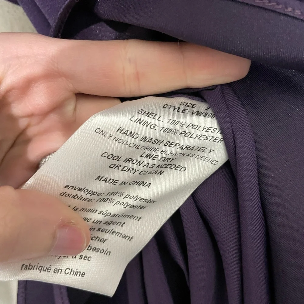 Vera Wang White Trumpet Royal Purple Floor Length Strapless Gown 2
